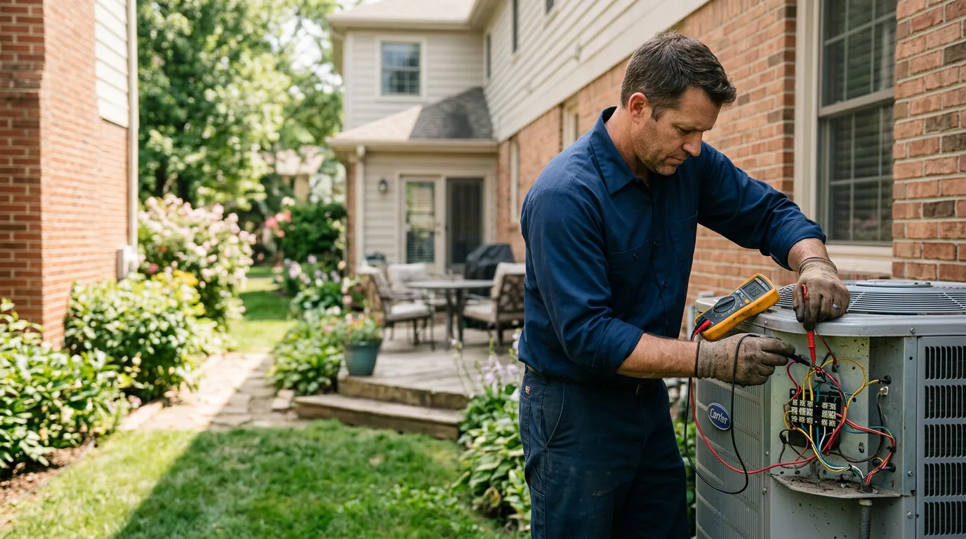 HVAC technician working near Paige, TX